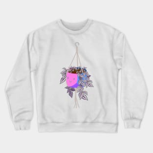 tradscantia plant in bisexual pride pot Crewneck Sweatshirt